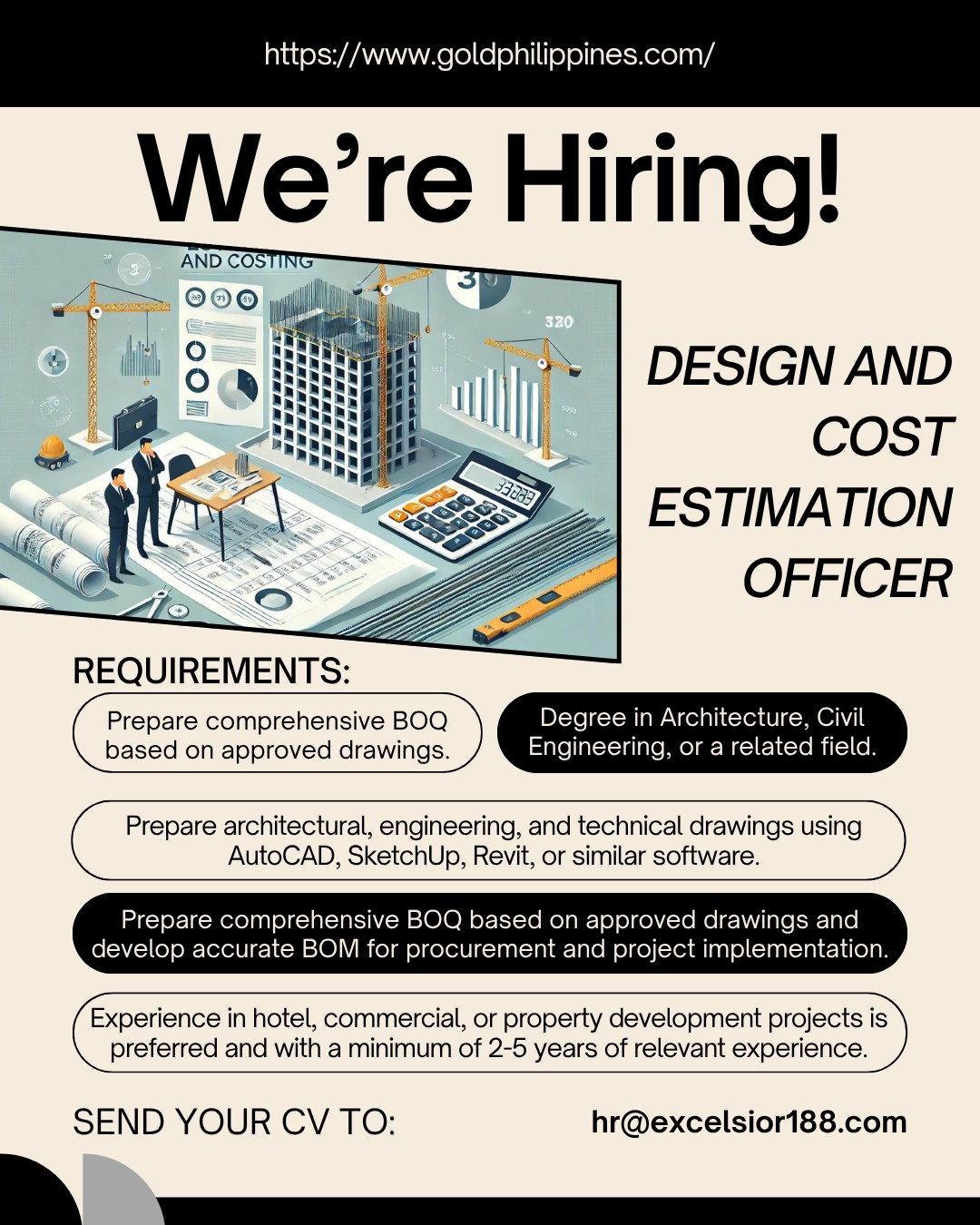Design and Cost Estimation Officer - We're Hiring